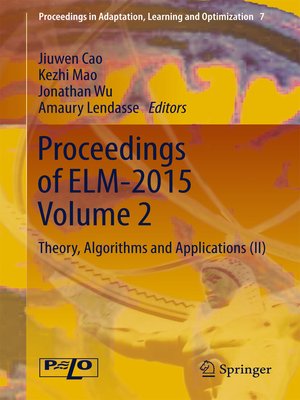 cover image of Proceedings of ELM-2015 Volume 2